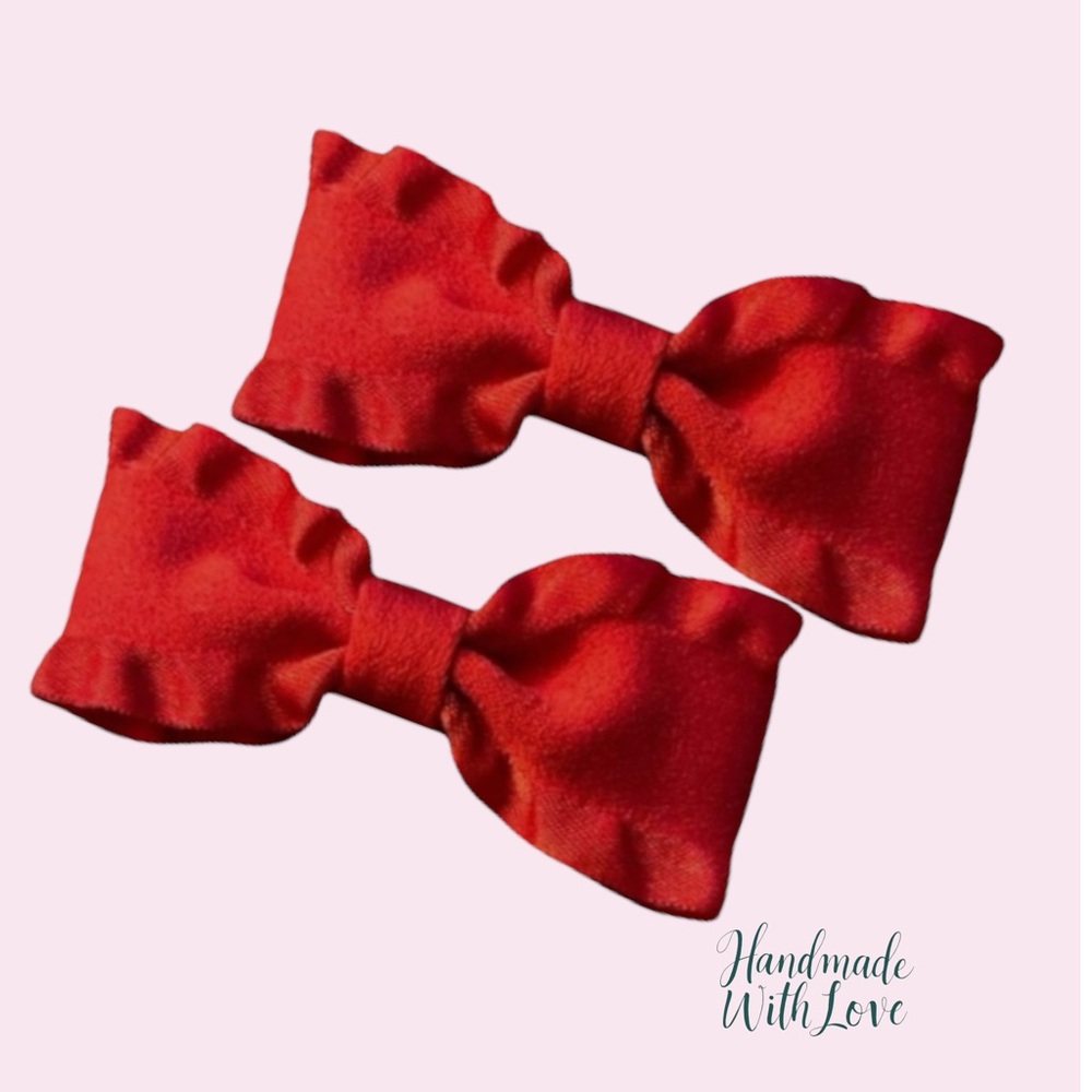 Elegant Red Hair Bows for Kids - Picture 2 of 8